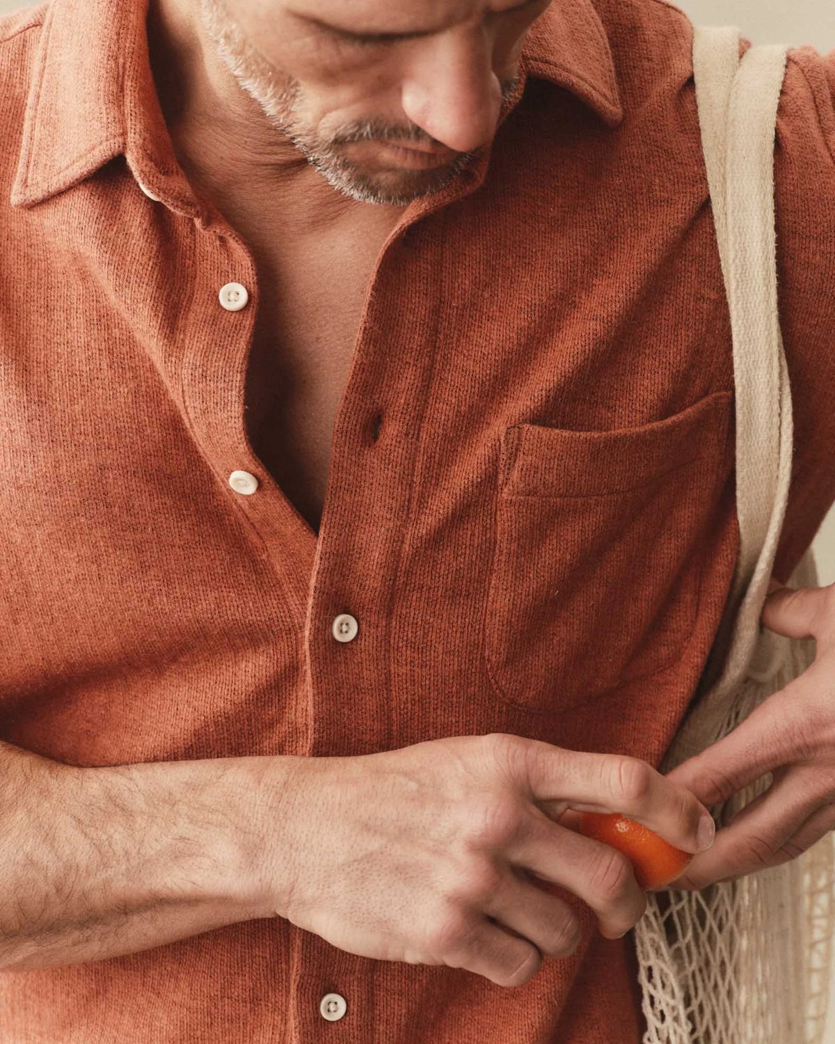 The Short Sleeve California in Heather Driftwood Double Knit