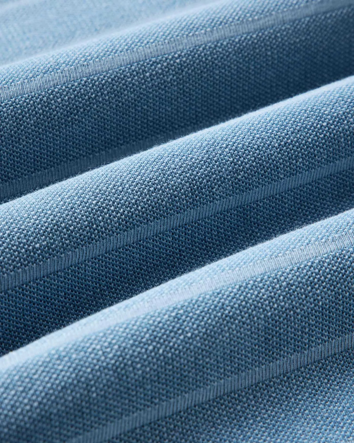 The Pacific Polo in Washed Indigo Pique Stripe