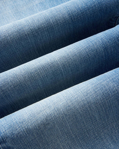 The Straight Jean in Light Wash Organic Selvedge