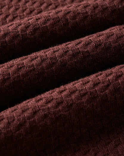 The Arlo Sweater Polo in Burgundy Texture Knit