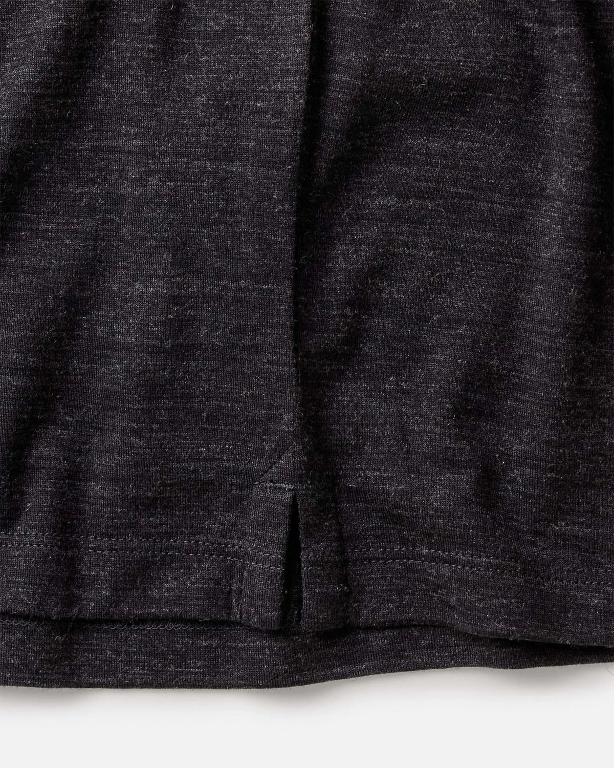 The Merino Polo in Heather Black