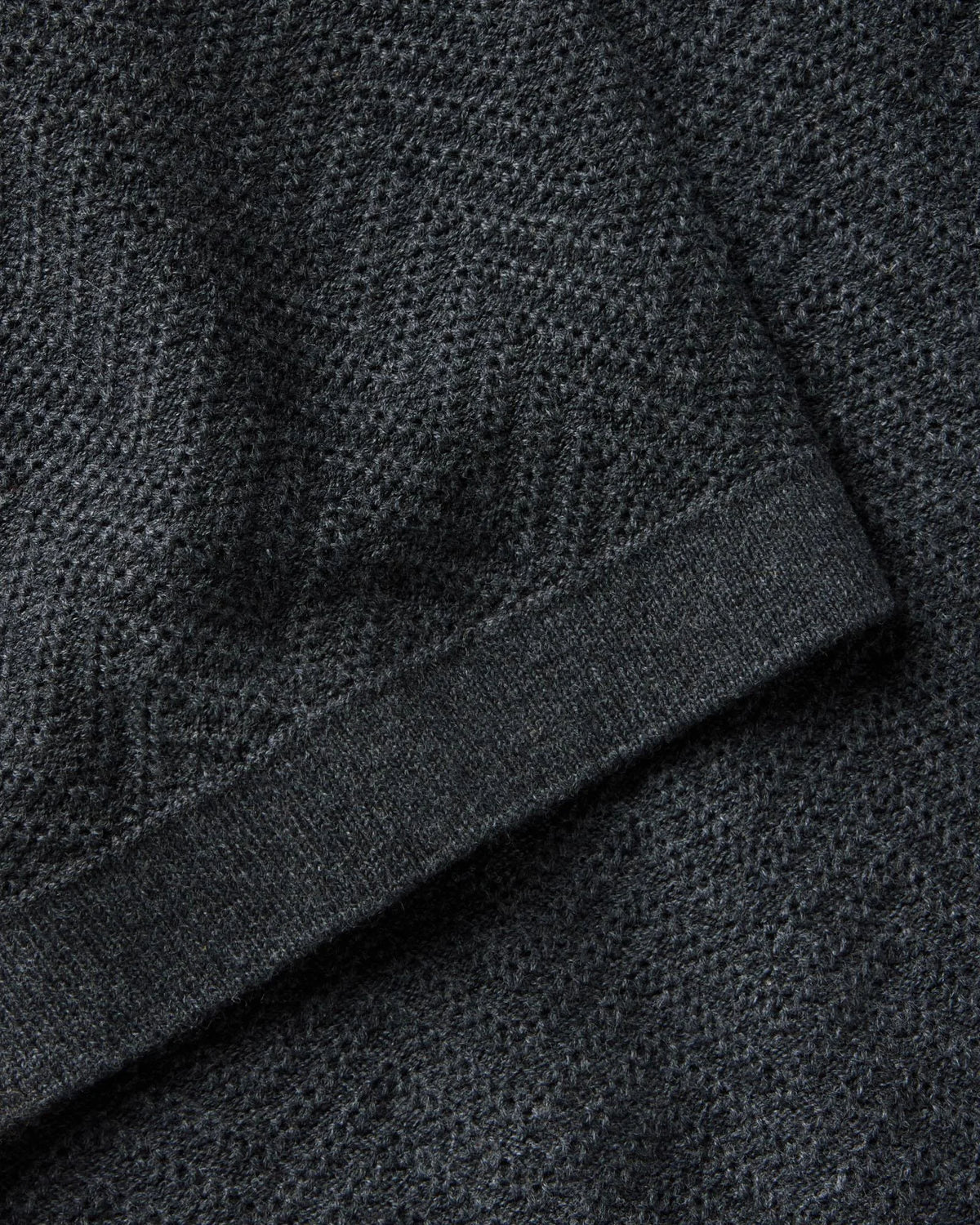 The Button Down Polo in Charcoal Herringbone