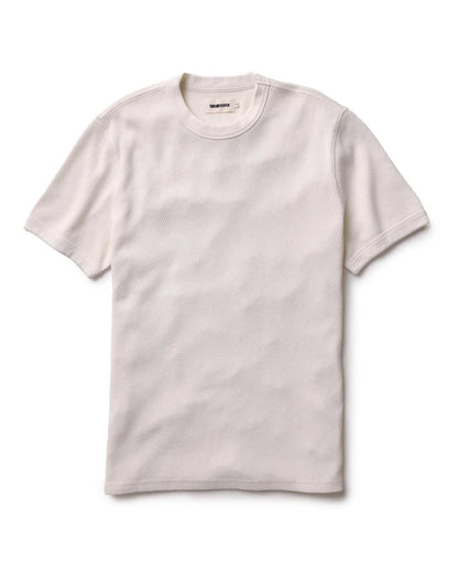 The Organic Cotton Short Sleeve Crew in Vintage White Waffle