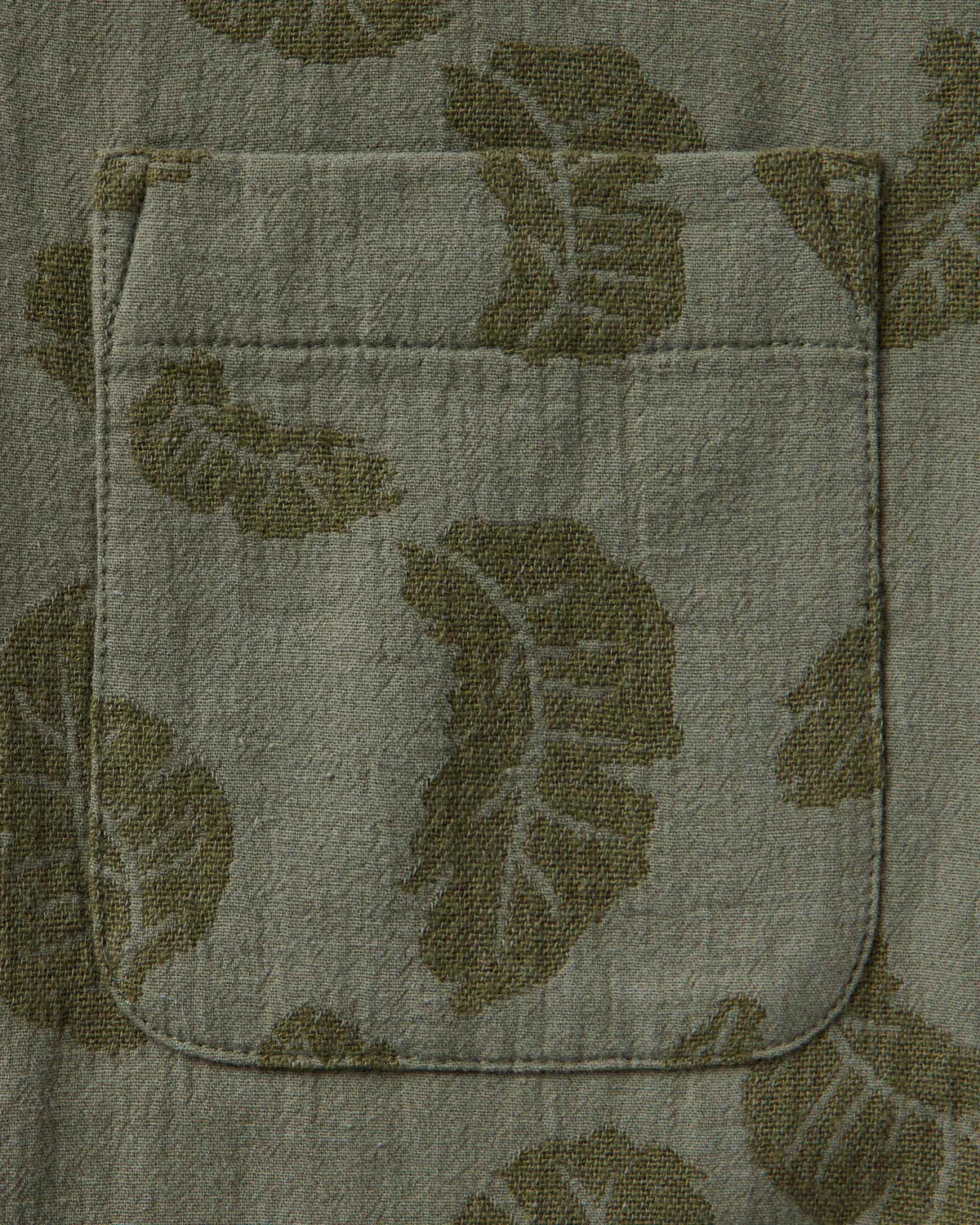 The Hawthorne Shirt in Burnt Olive Floral Jacquard