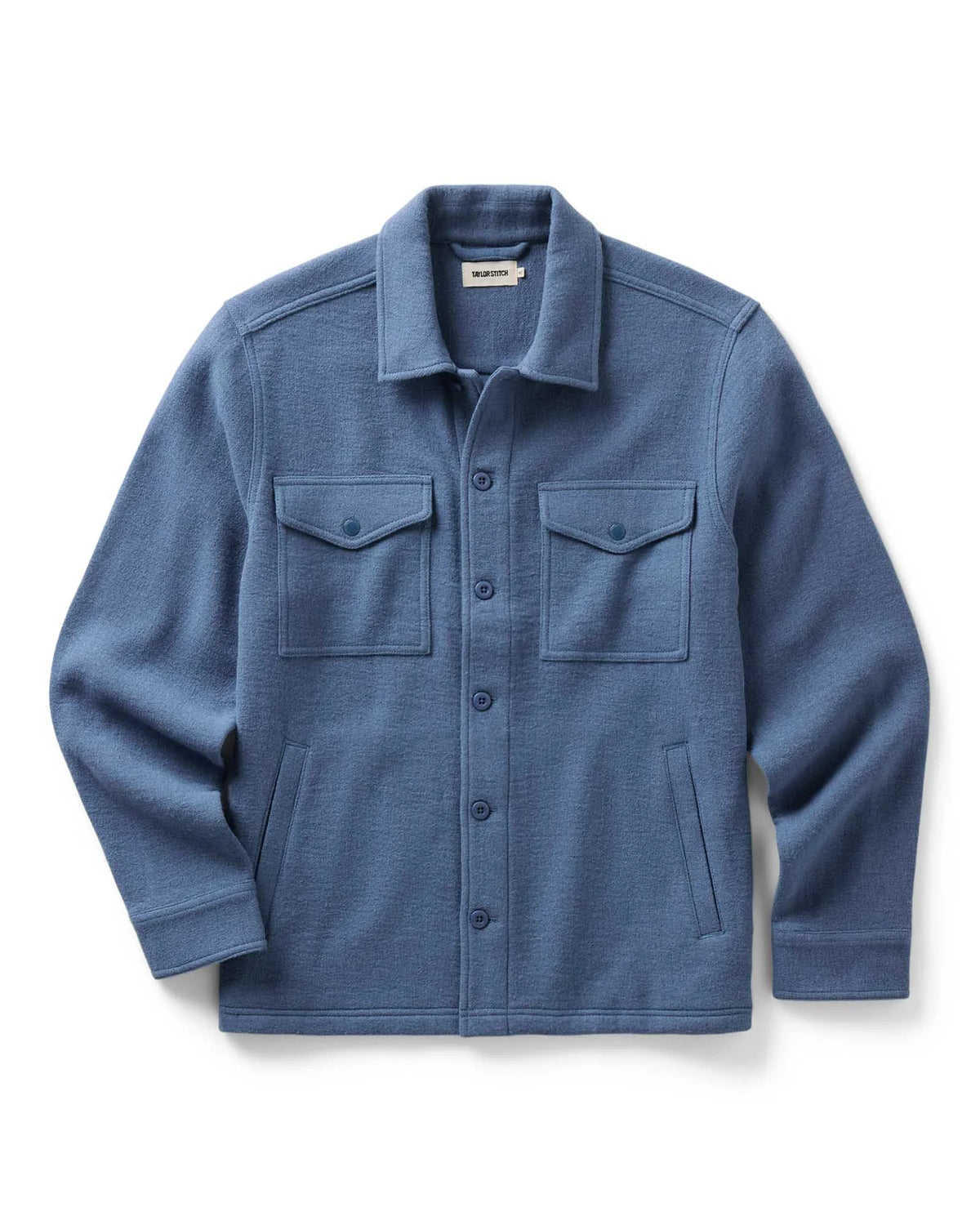 The Kenne Shirt Jacket in Blue Fog Cotton Wool Crepe