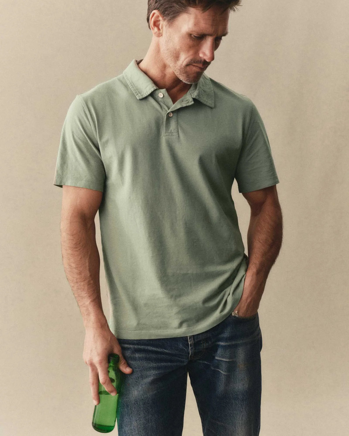 The Cotton Hemp Polo in Sage