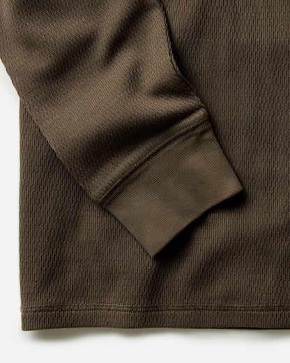 The Organic Cotton Crew in Fatigue Olive Waffle
