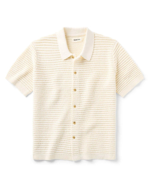 The Monterey Sweater Polo in Vintage White Crochet