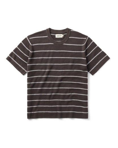 The Brody Sweater Tee in Espresso Stripe