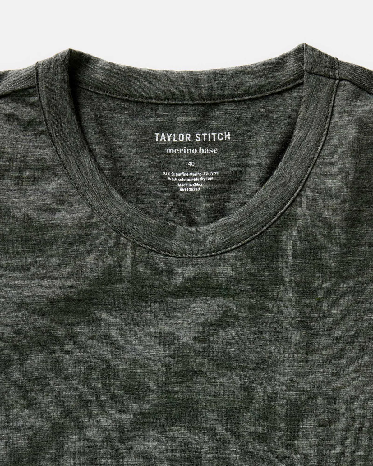 The Merino Tee in Heather Army