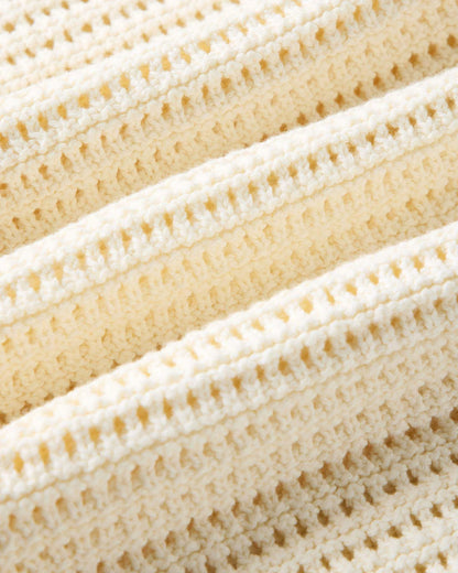 The Monterey Sweater Polo in Vintage White Crochet