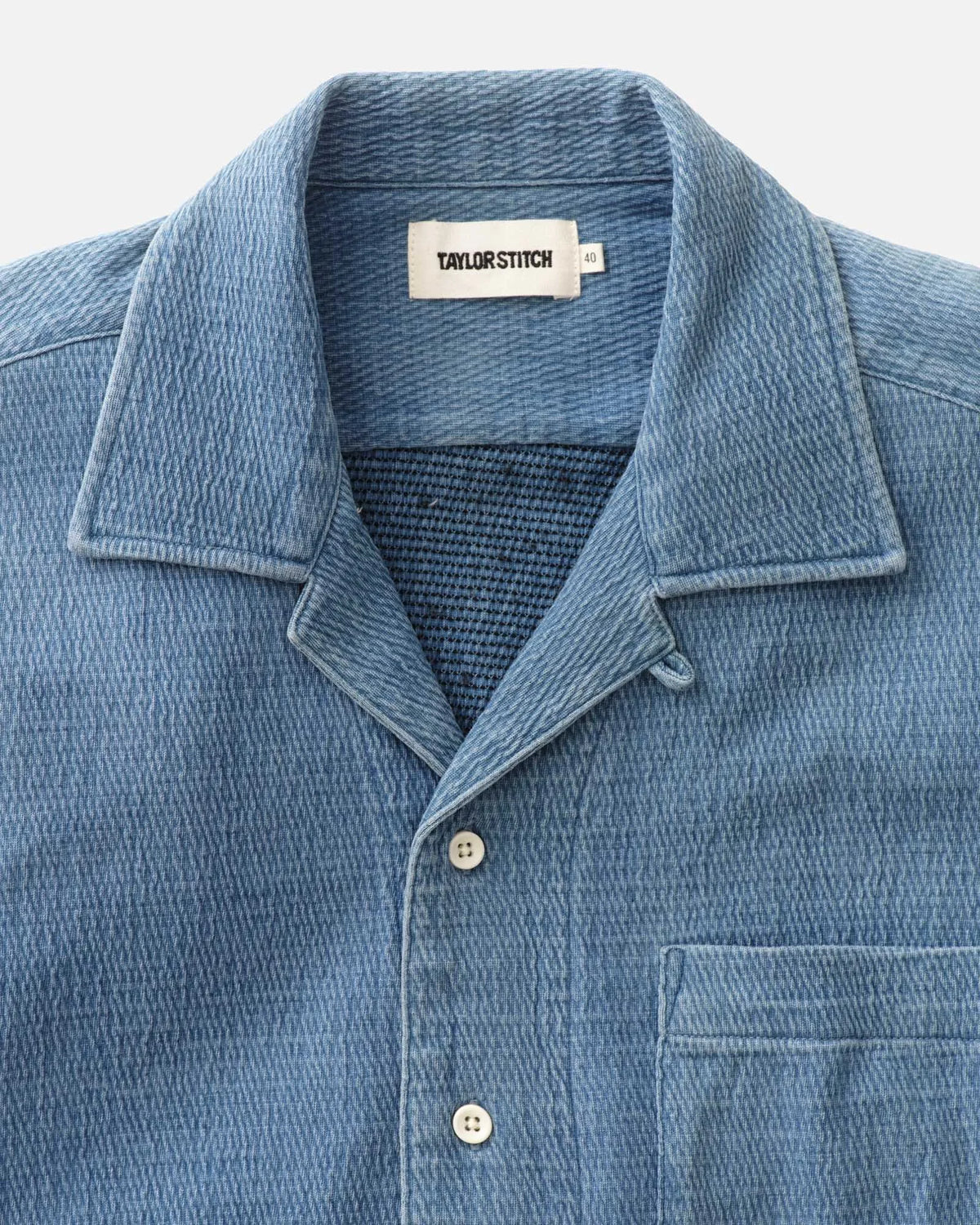 The Hawthorne Shirt in Washed Indigo Crepe