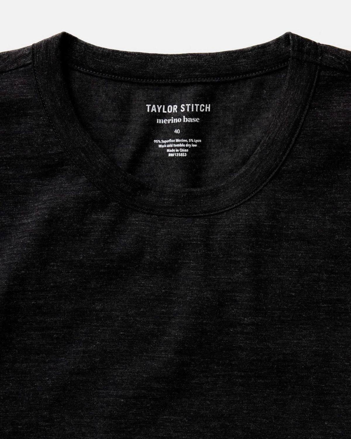 The Merino Tee in Heather Black