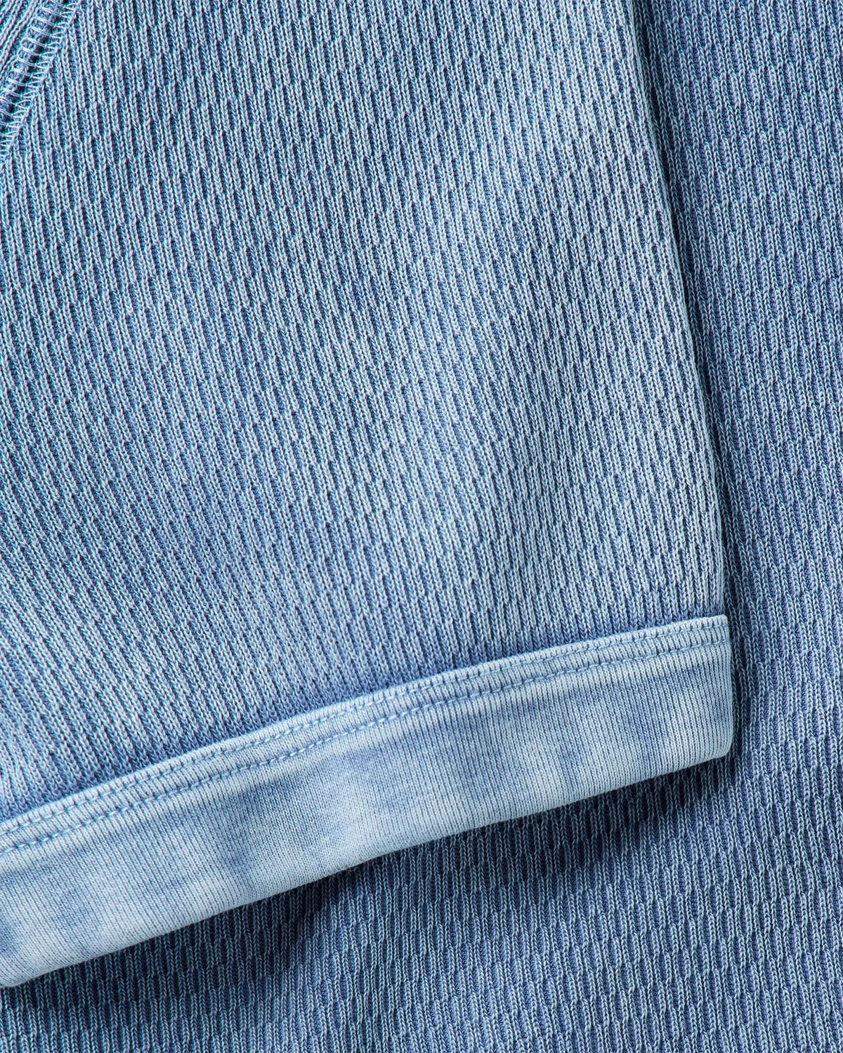 The Organic Cotton Short Sleeve Crew in Washed Blue Waffle