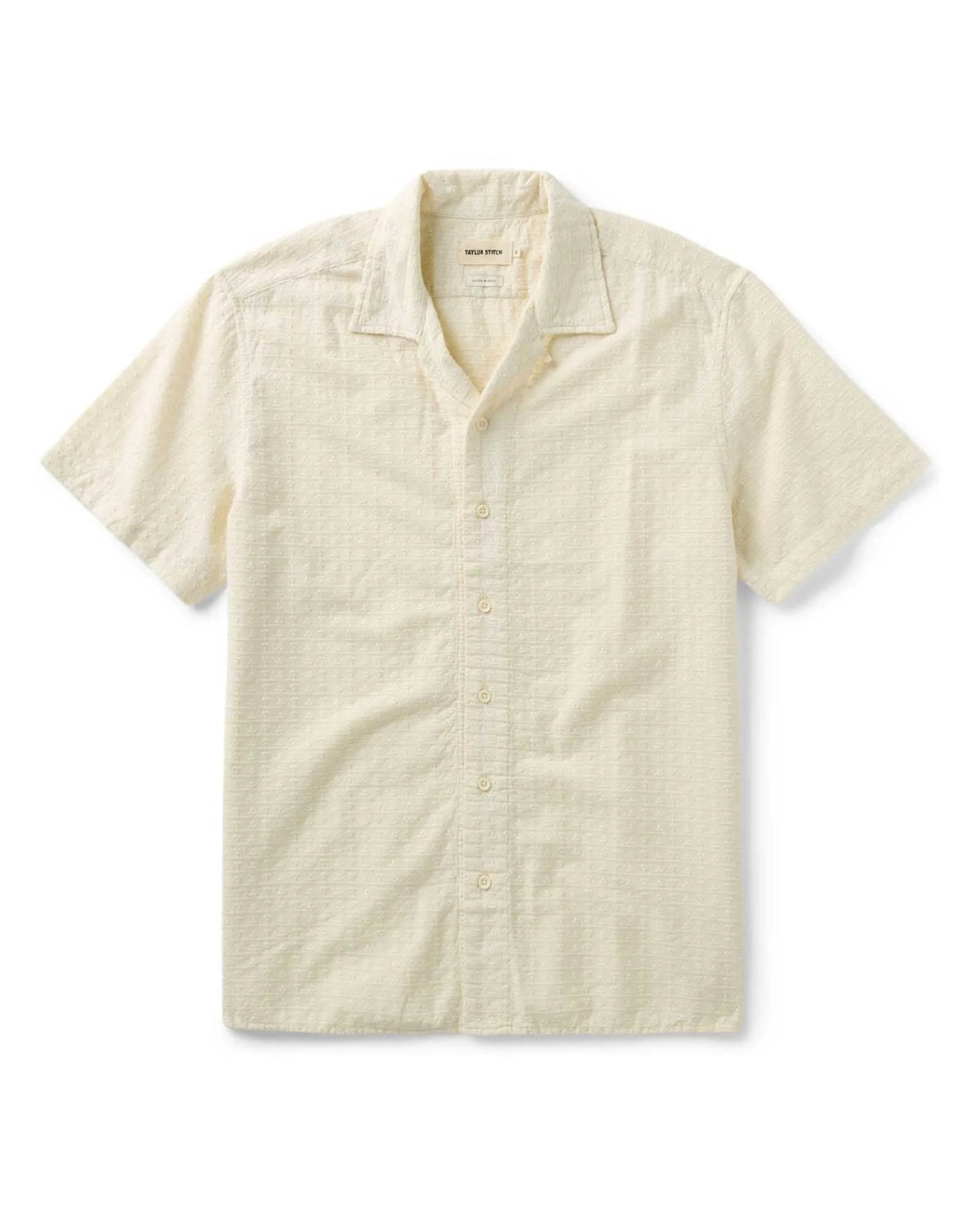 The Davis Shirt in Vintage White Embroidered Stripe