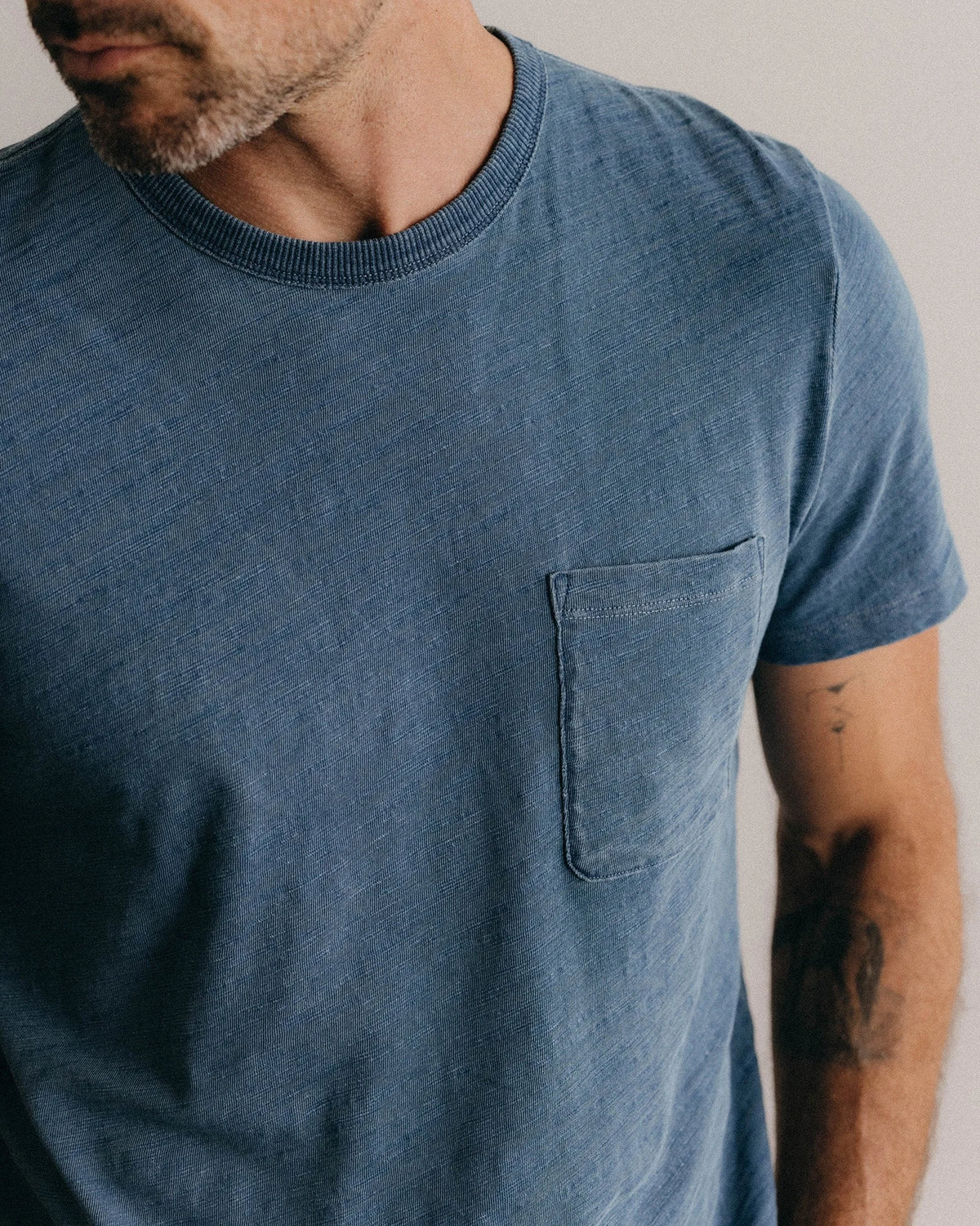 The Slub Tee in Washed Indigo