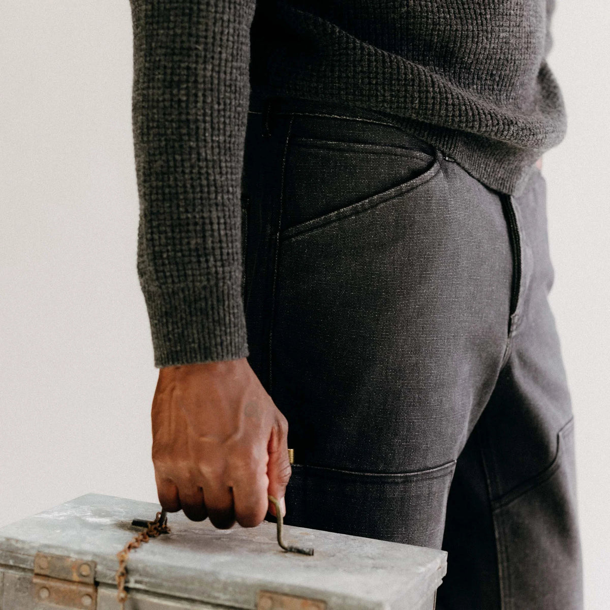 The Chore Pant in Coal Chipped Canvas