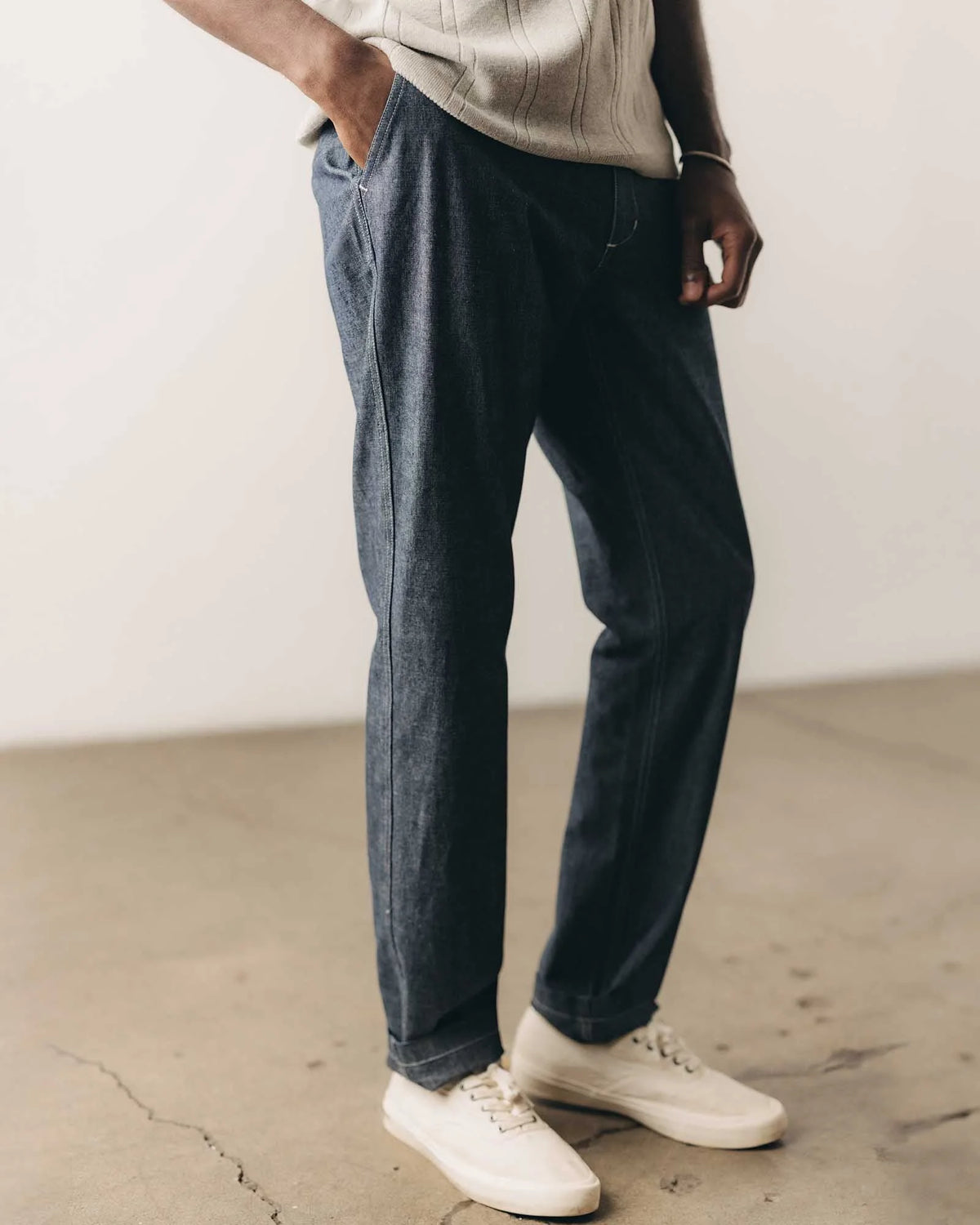 The Easy Pant in Washed Indigo Chambray