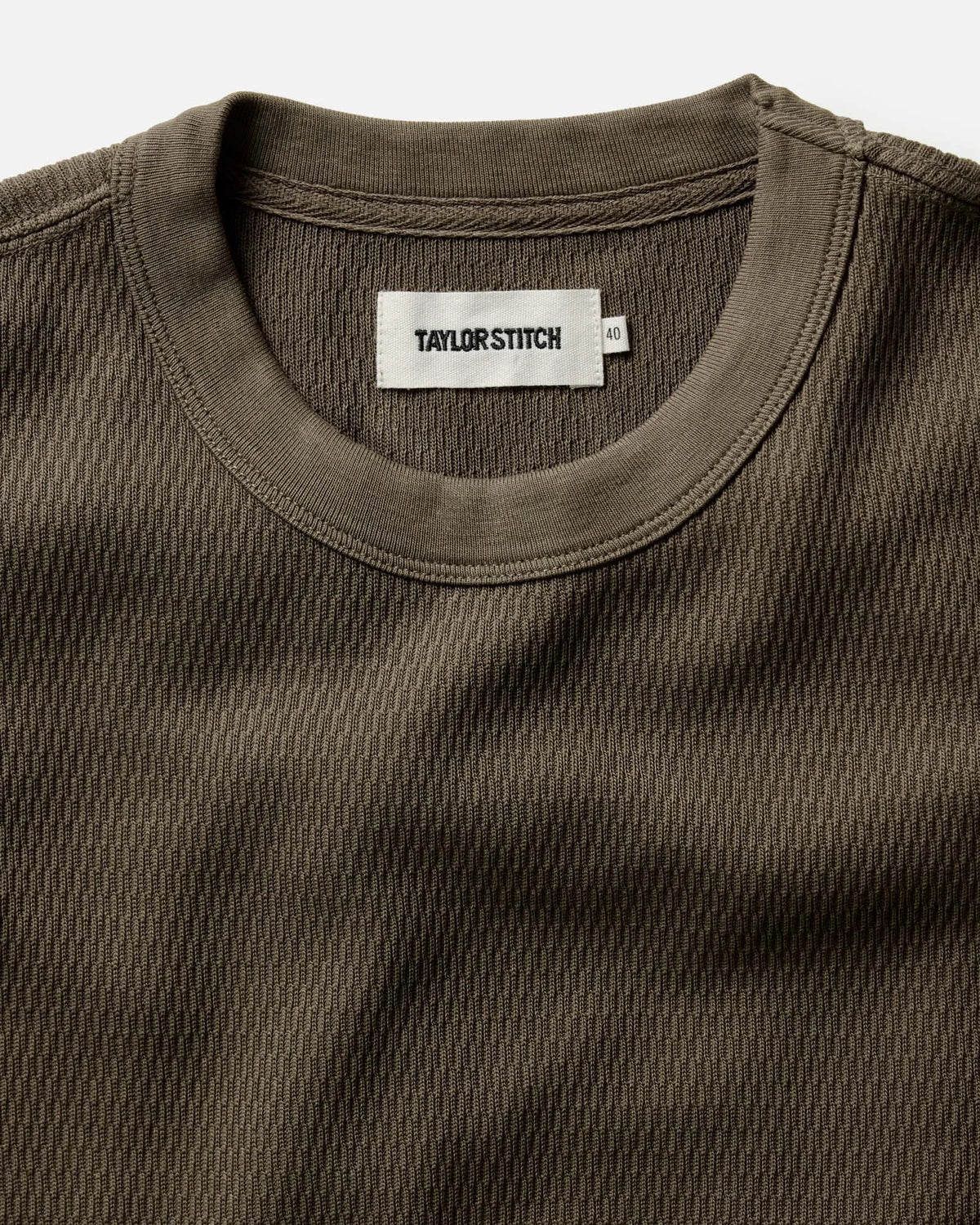 The Organic Cotton Short Sleeve Crew in Fatigue Olive Waffle