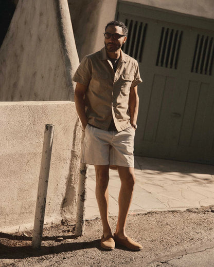 The Short Sleeve Mechanic Shirt in Khaki Ripstop