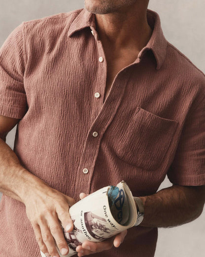 The Short Sleeve California in Redwood Hacci