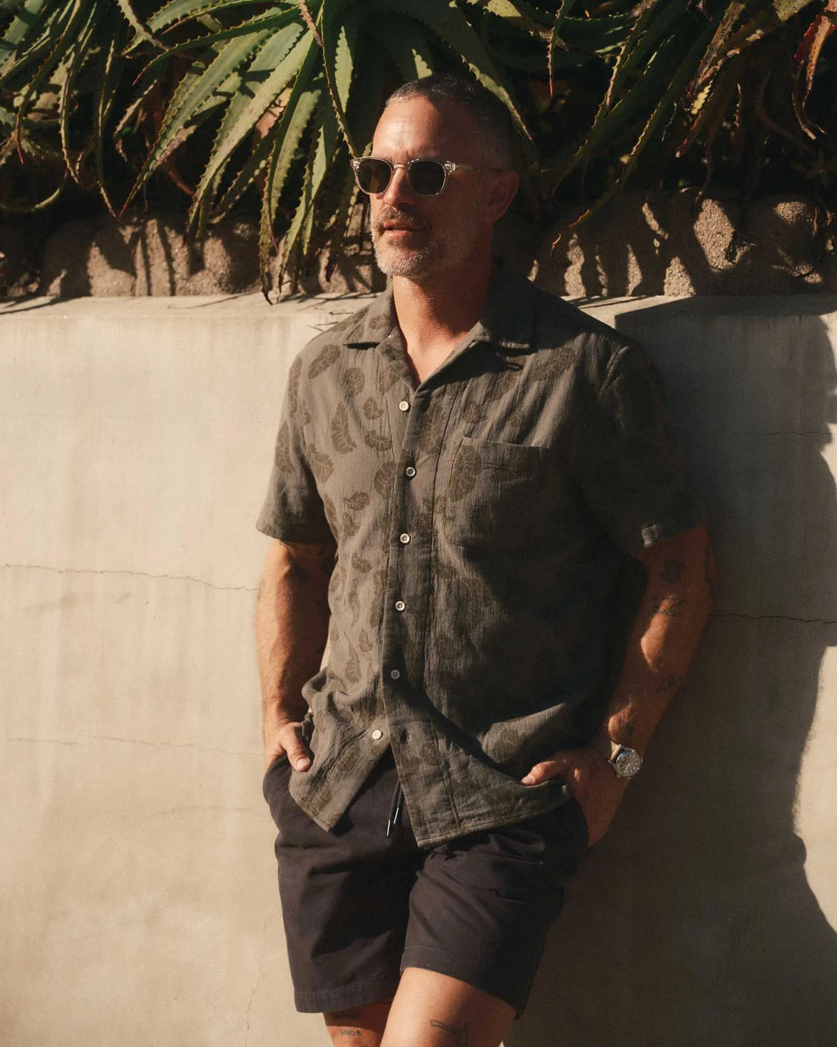 The Hawthorne Shirt in Burnt Olive Floral Jacquard