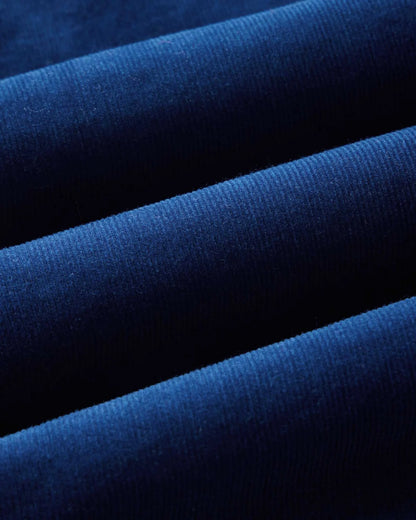 The Apres Short in Rinsed Indigo Pincord