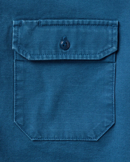 The Short Sleeve Mechanic Shirt in Atlantic Ripstop