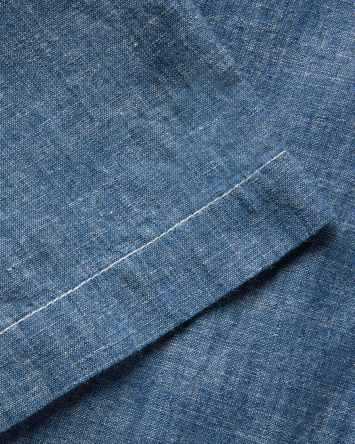 The Short Sleeve Crew Shirt in Washed Indigo Chambray