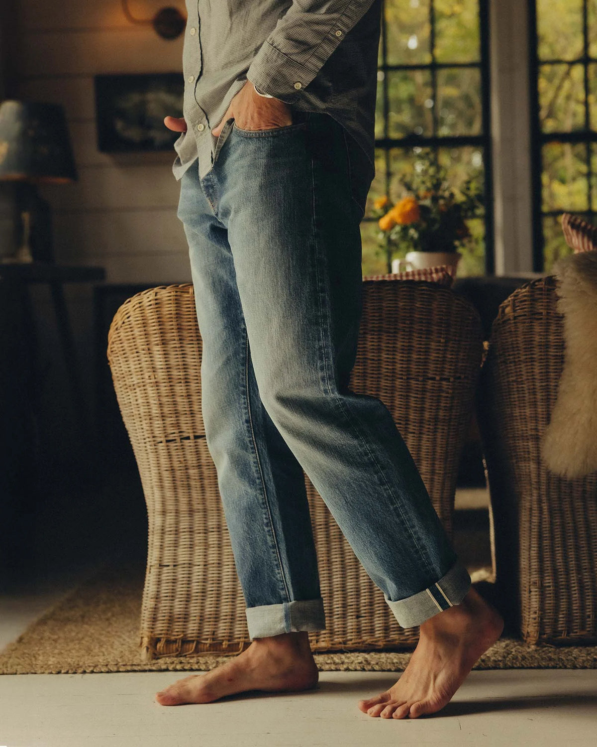 The Democratic Jean in Light Wash Organic Selvedge