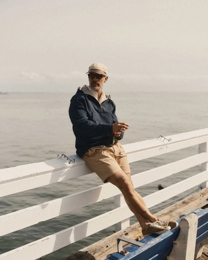 The Pleated Short in Organic Field Khaki Twill