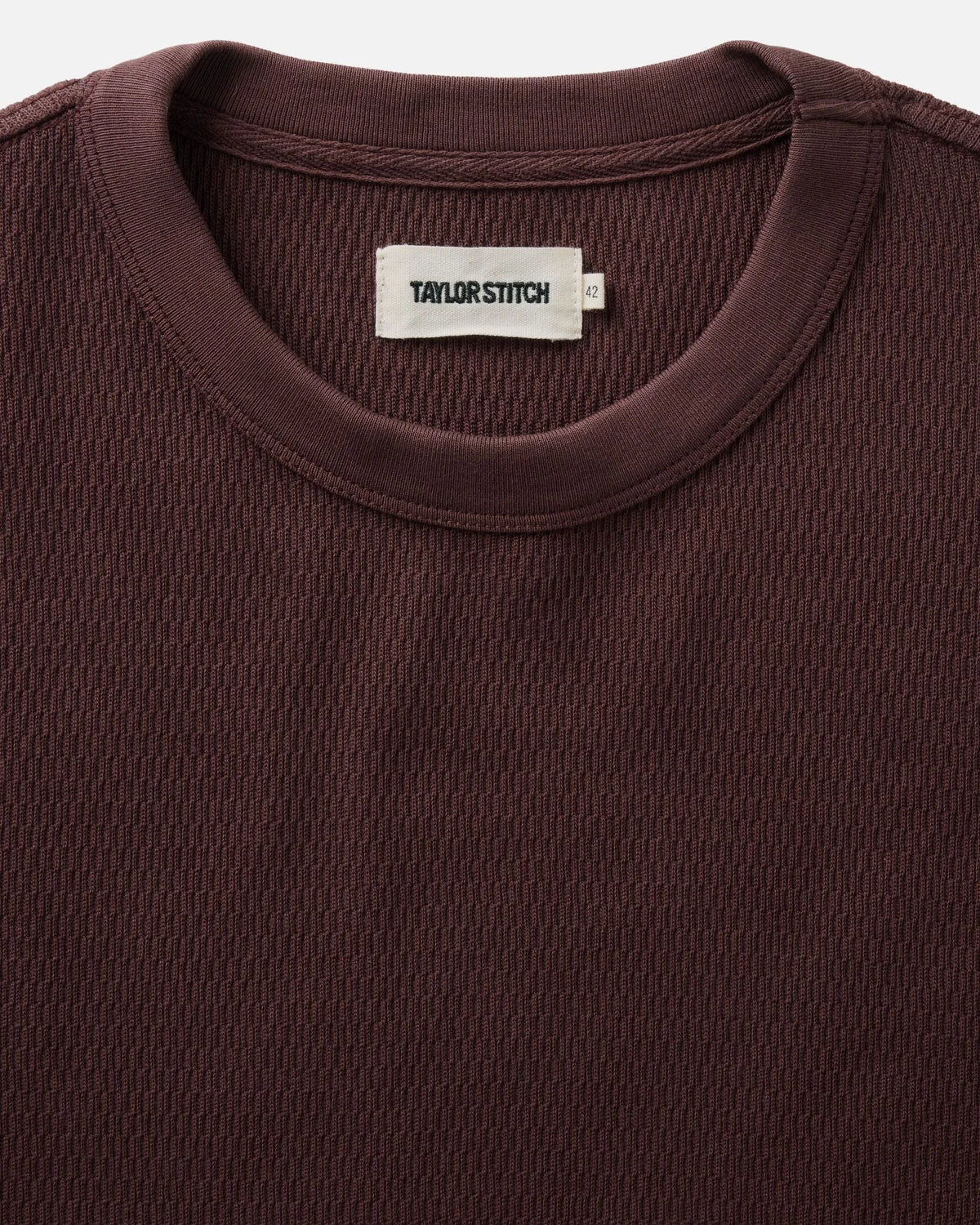 The Organic Cotton Short Sleeve Crew in Burgundy Waffle