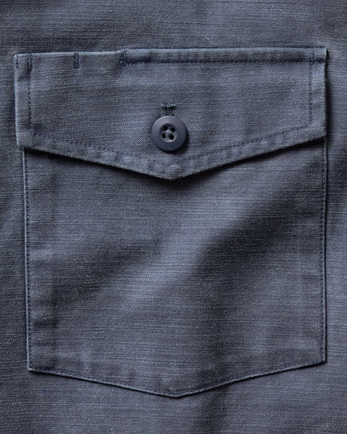 The Short Sleeve Surplus Shirt in Navy Reverse Sateen