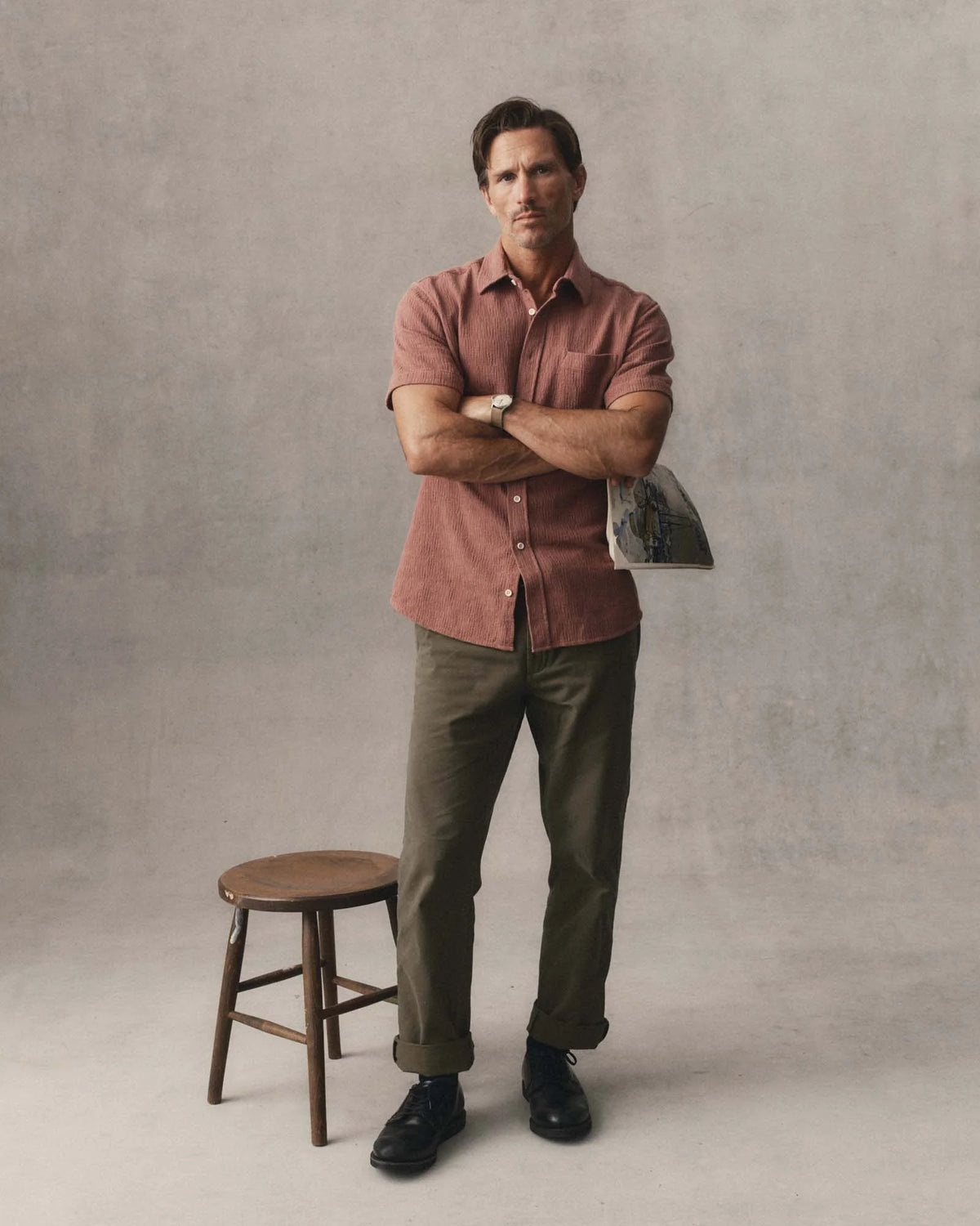 The Short Sleeve California in Redwood Hacci