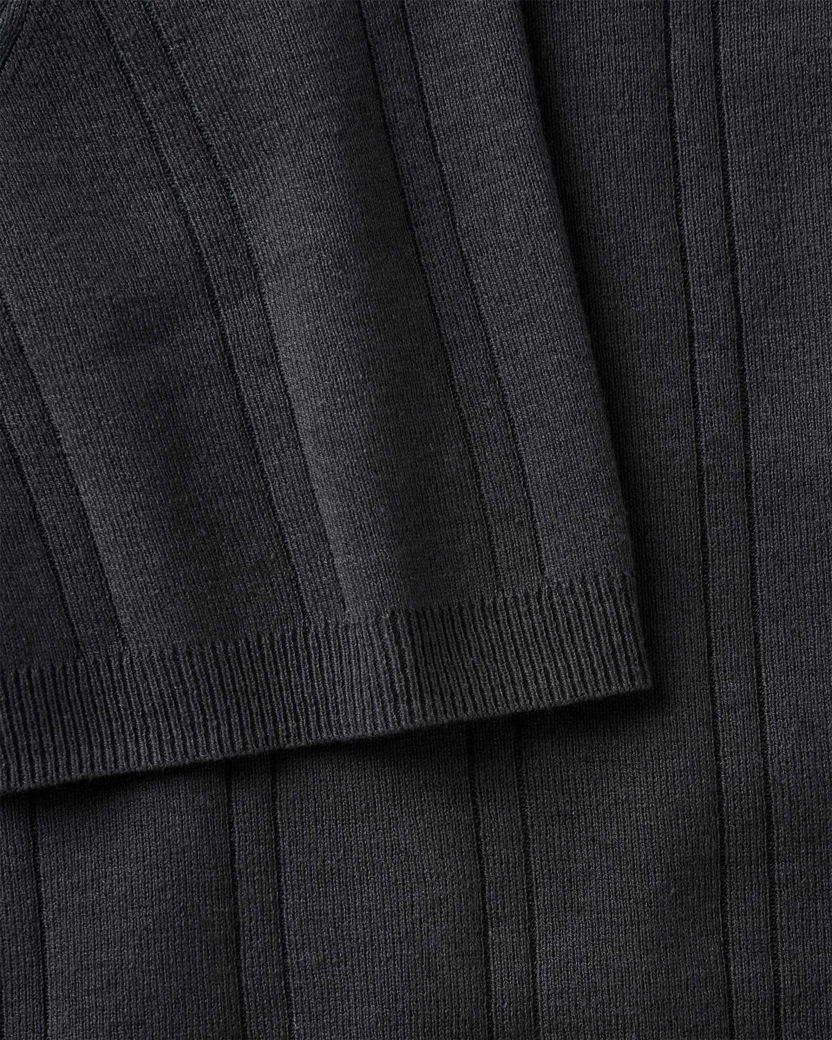 The Valencia Sweater Polo in Heather Coal Rib