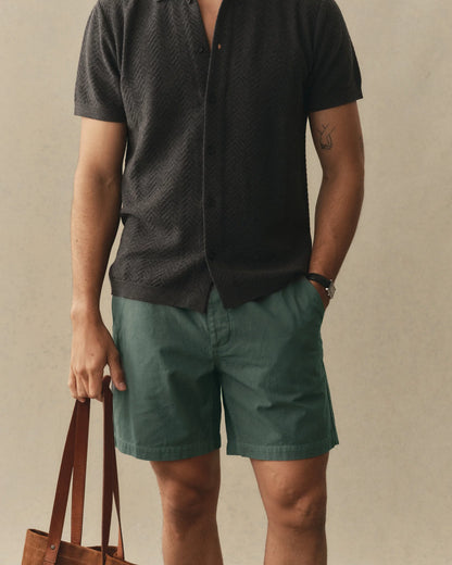 The Apres Short in Organic Deep Sea Foundation Twill