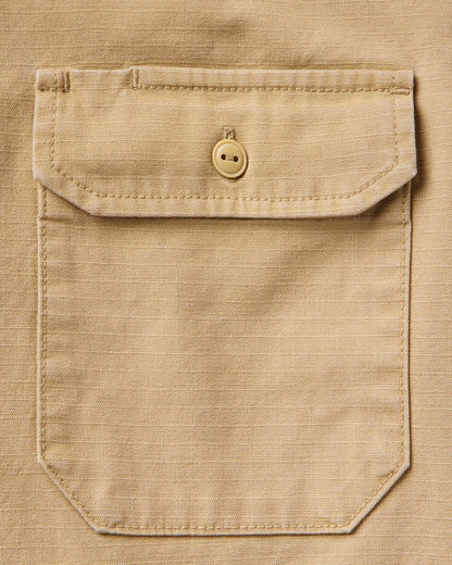 The Short Sleeve Mechanic Shirt in Khaki Ripstop