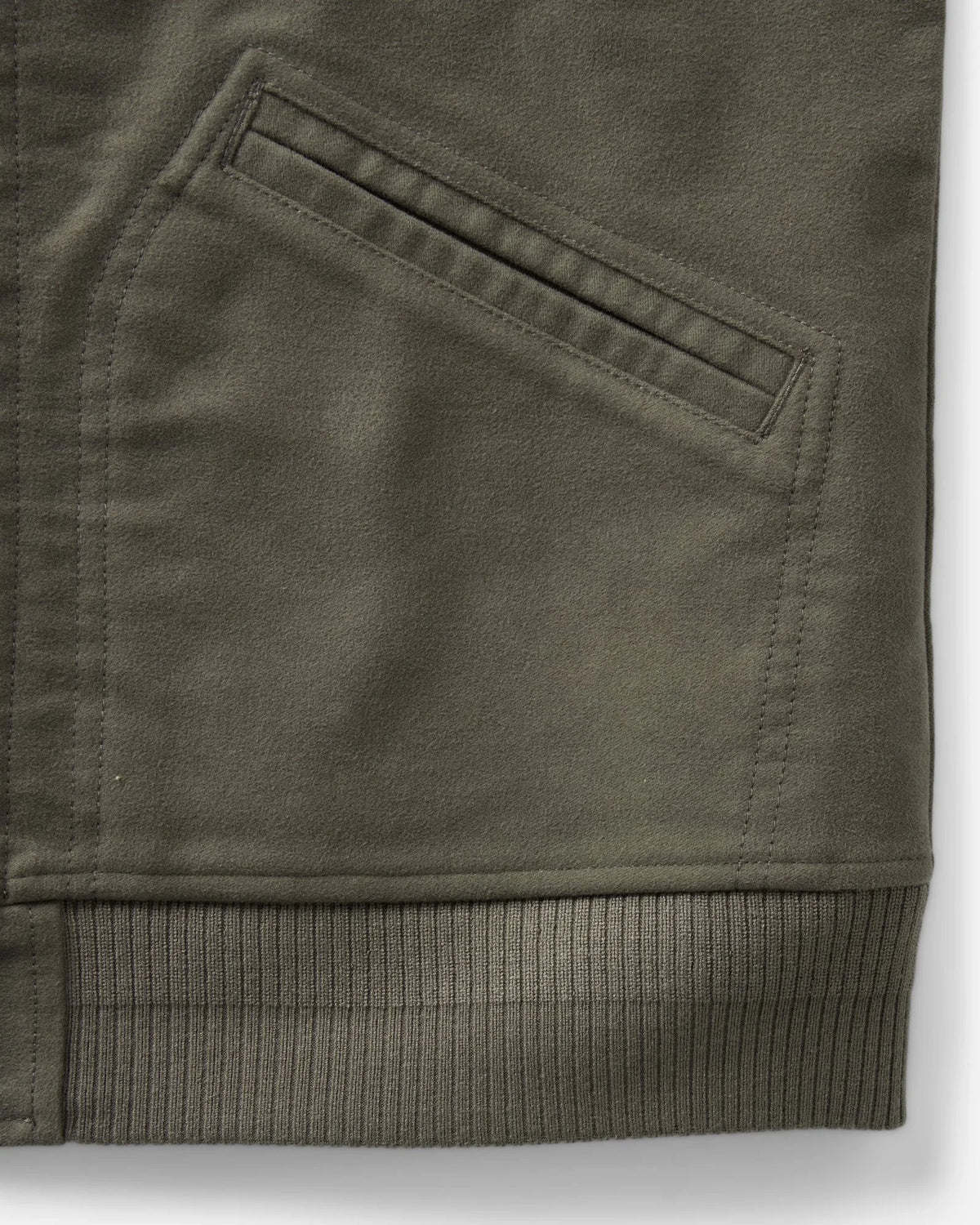 The Clark Bomber in Smoked Olive Moleskin