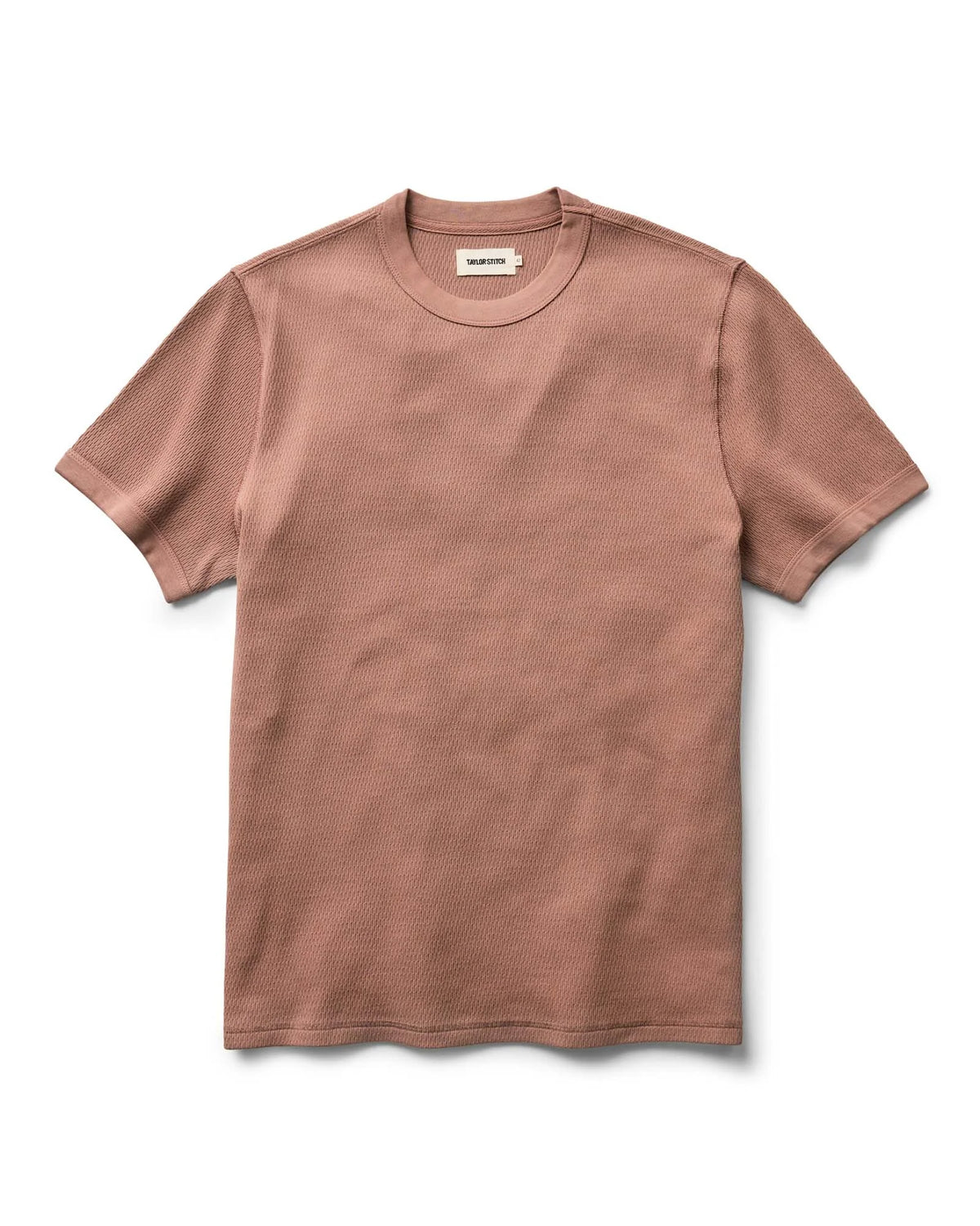 The Organic Cotton Short Sleeve Crew in Faded Brick Waffle