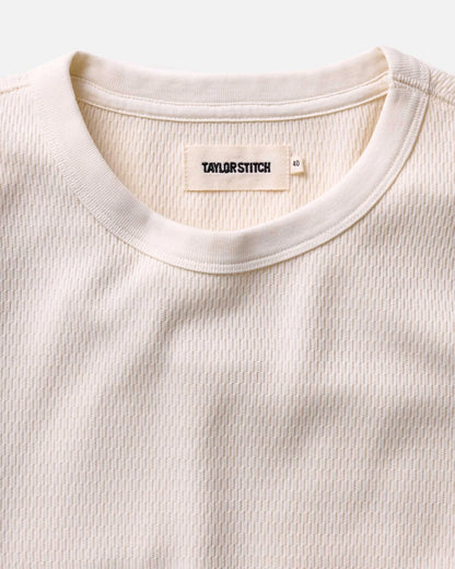 The Organic Cotton Crew in Vintage White Waffle