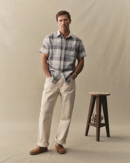 The Short Sleeve California in Overcast Check Hemp