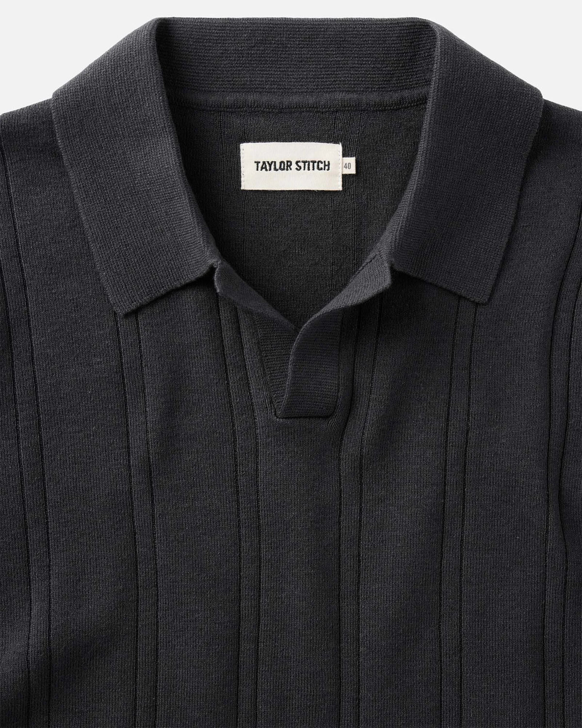 The Valencia Sweater Polo in Heather Coal Rib