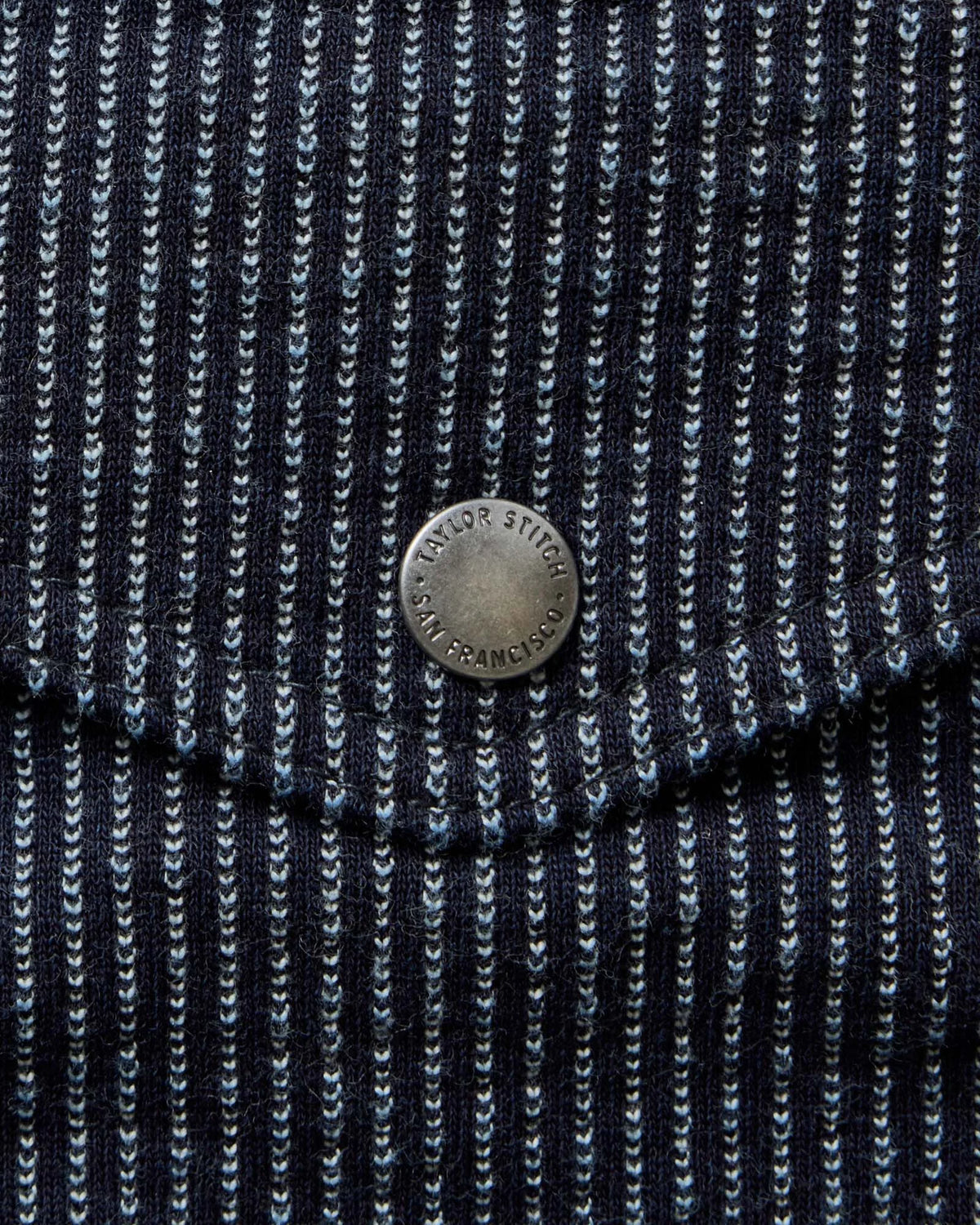 The Jackson Jacket in Rinsed Indigo French Terry Stripe