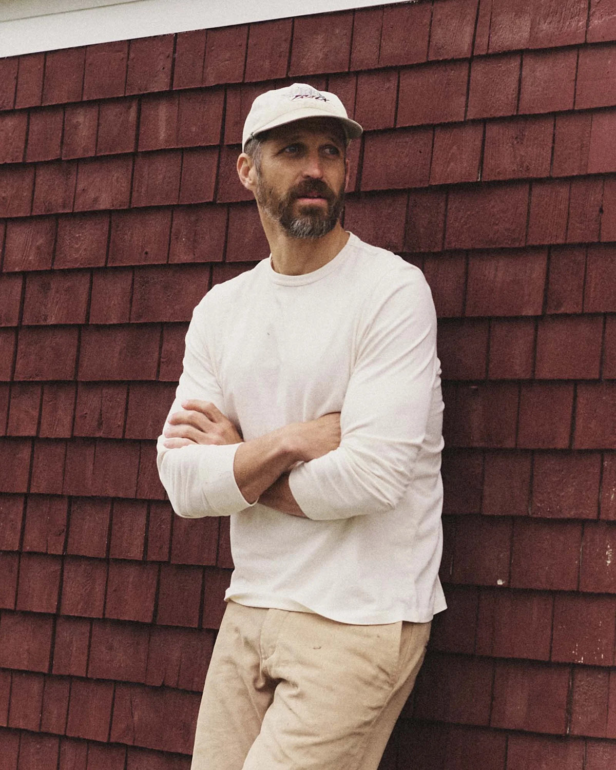 The Organic Cotton Long Sleeve Tee in Vintage White