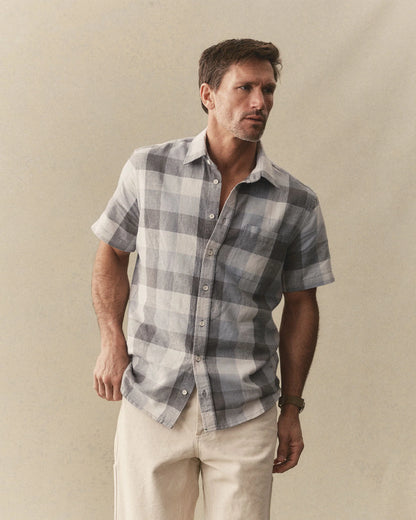 The Short Sleeve California in Overcast Check Hemp