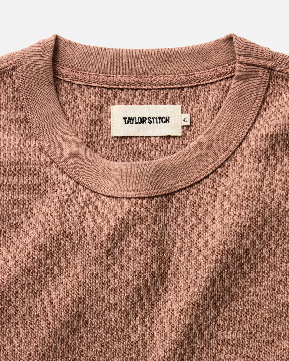 The Organic Cotton Short Sleeve Crew in Faded Brick Waffle