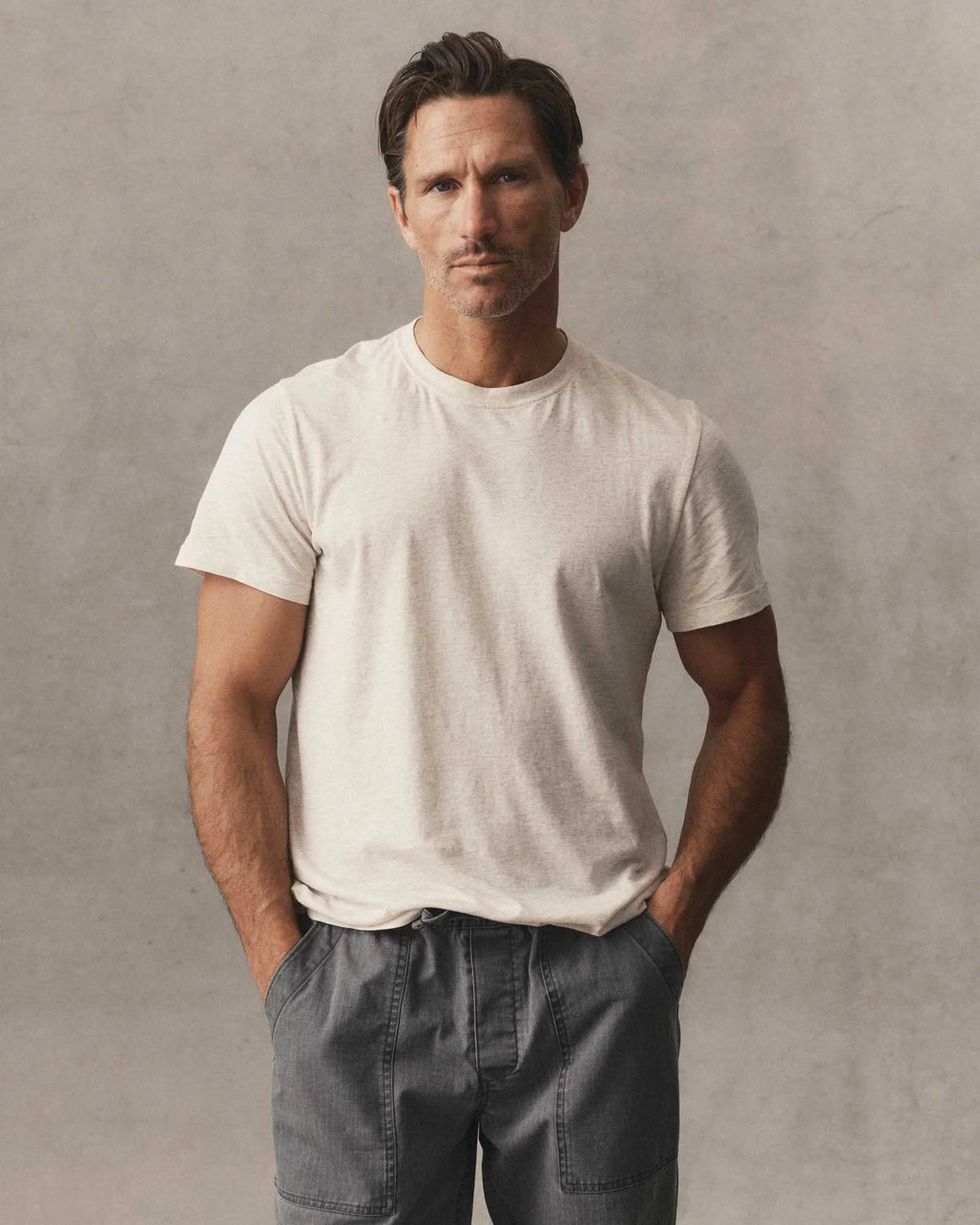 The Cotton Hemp Tee in Heather Oat
