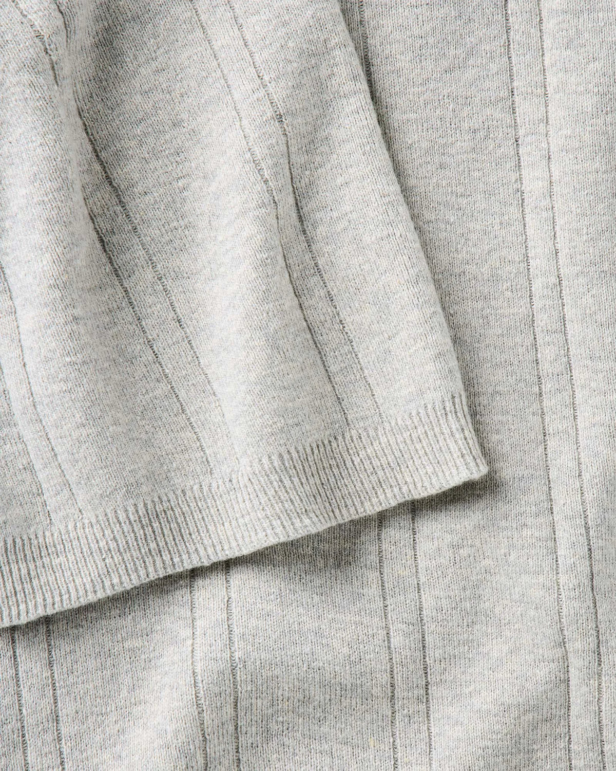 The Valencia Sweater Polo in Heather Grey Rib