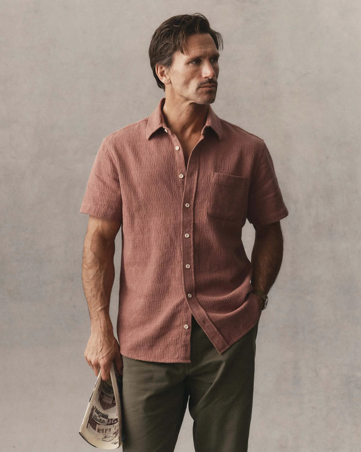 The Short Sleeve California in Redwood Hacci