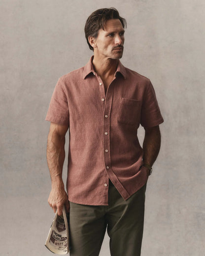 The Short Sleeve California in Redwood Hacci